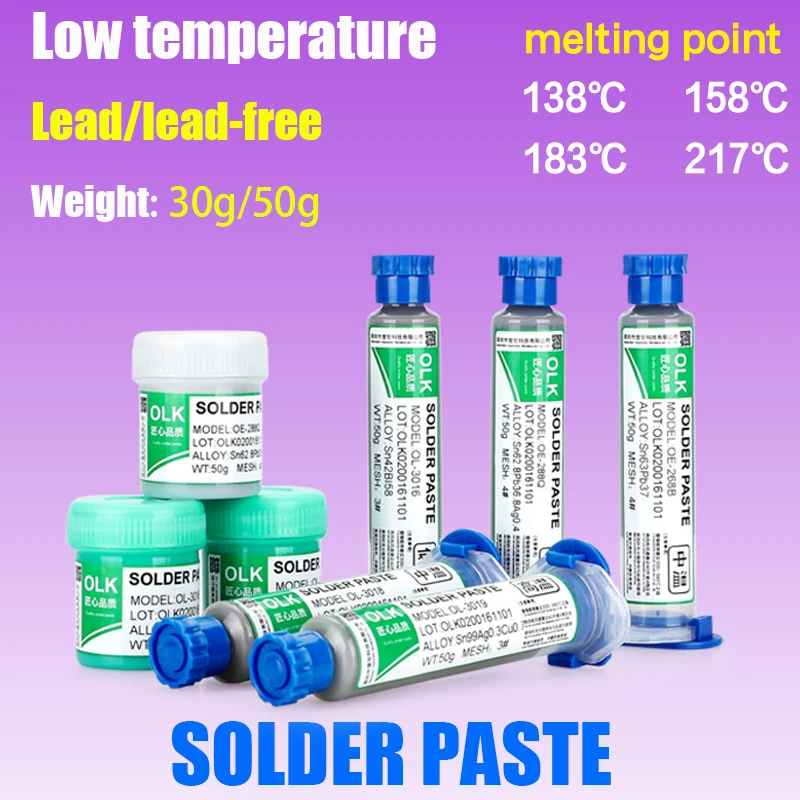 Low Temperature Leadfree Syringe Smd Solder Paste Flux For Soldering