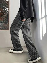 

Oversize pants high street tide pendant straight retro plaid pants wide leg pants Women's pants Woman clothes y2k trouser suits