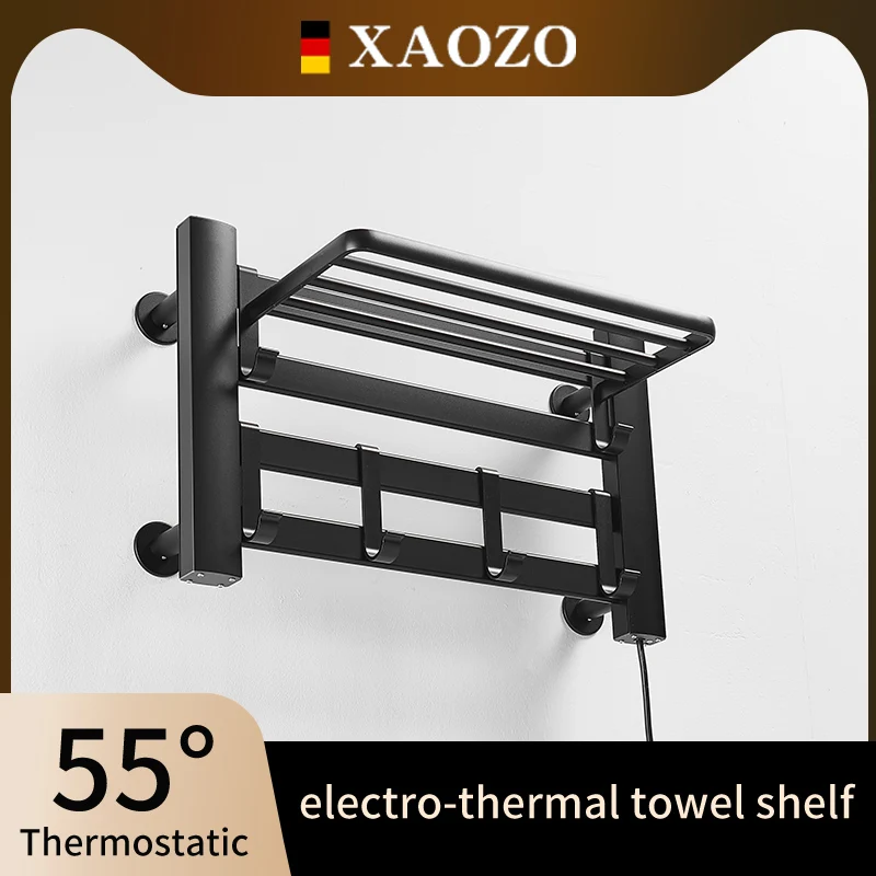 Bathroom Electric Bath Towel Warmer Heating Towel Shelf Rack Household Free  Of Punch Warm Dryer Shelf Heated Towel Rail Black - Towel Warmers -  AliExpress