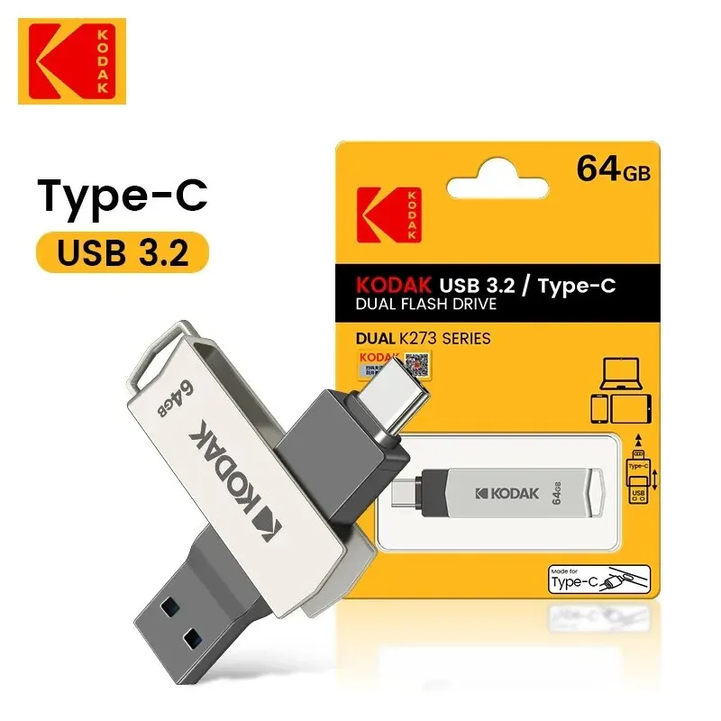 KODAK USB Flash Drive 3.2 Type A Type C 32GB 64GB 128GB Pen Drive for PC Andriod Smartphone Memory Stick Storage U Disk usb flash drive,flash drive,type c pendrive