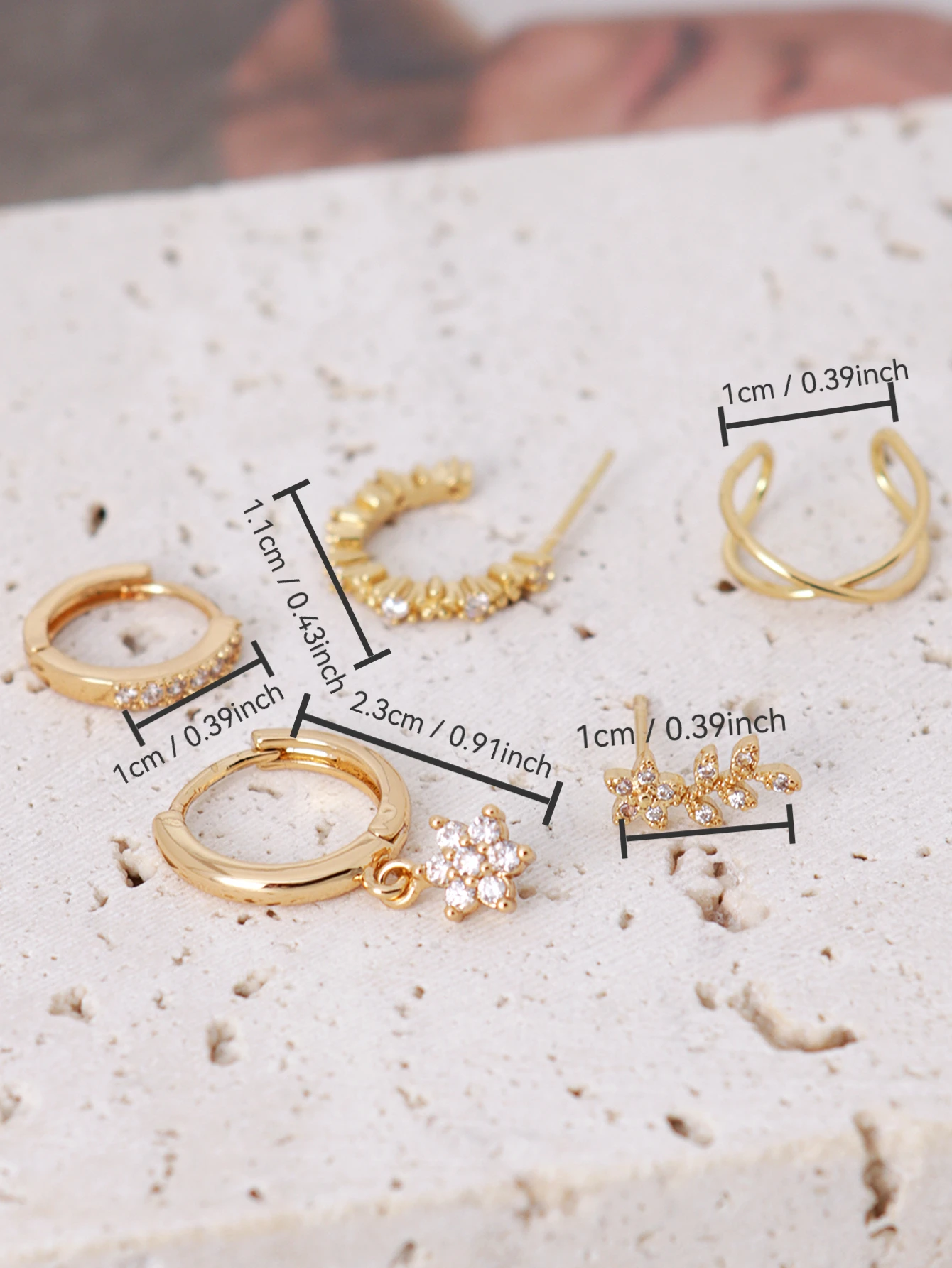 5PCS Ladies Flower Branch Star Pendant Earring Set