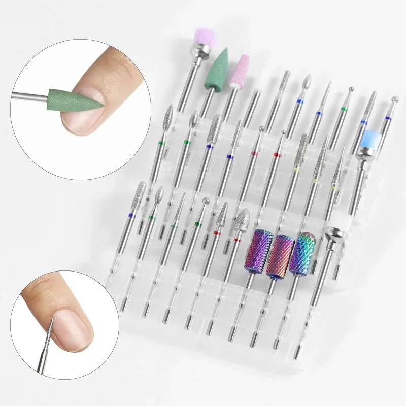 Diamond Milling Cutters for Manicure Electric Clean Foot Cuticle Nail Machine Nail Polishing Tool 10Pcs