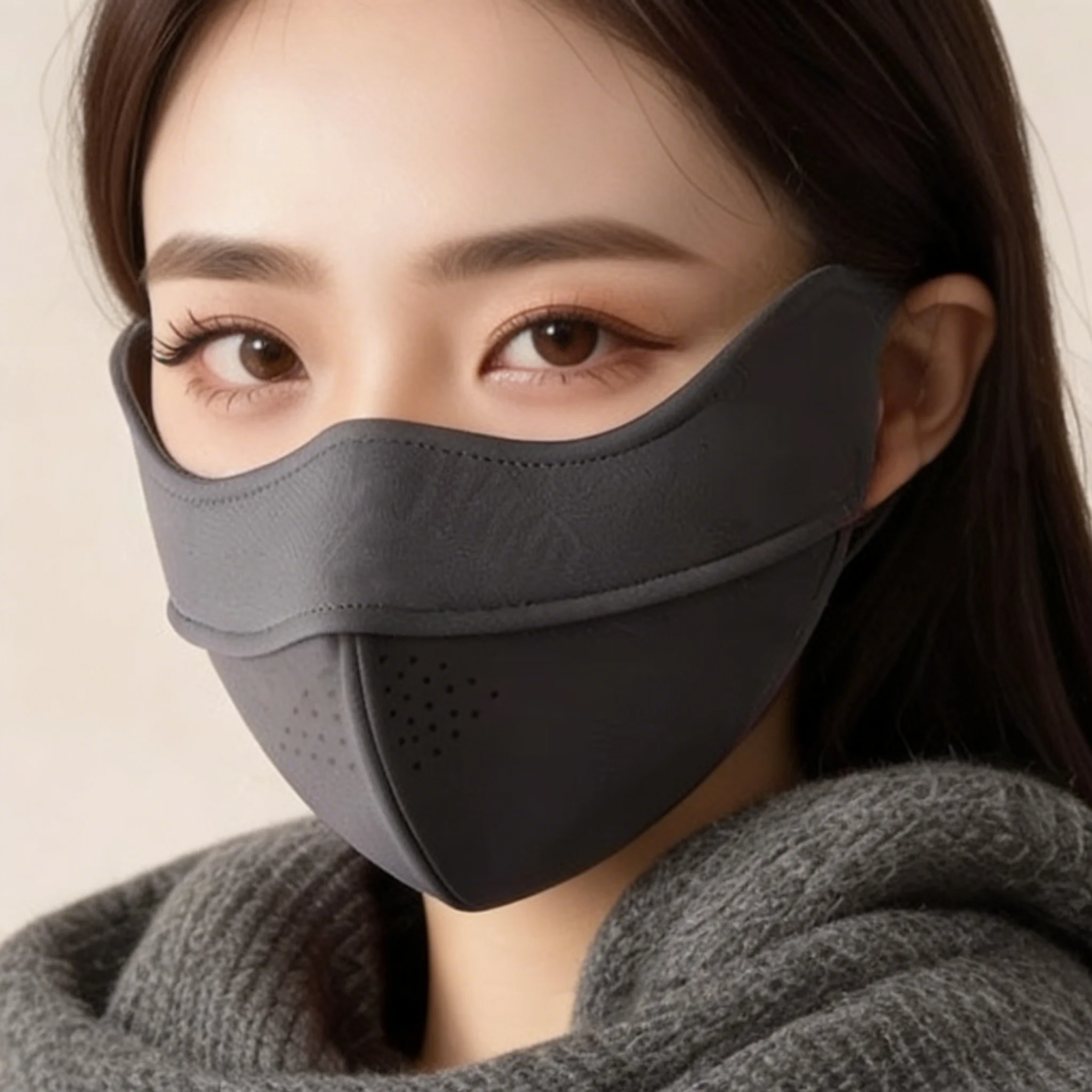 Masque chaud de cyclisme d'hiver pour femmes, polaire épaisse, respirant, haute beauté, coupe-vent avec Protection des coins des yeux