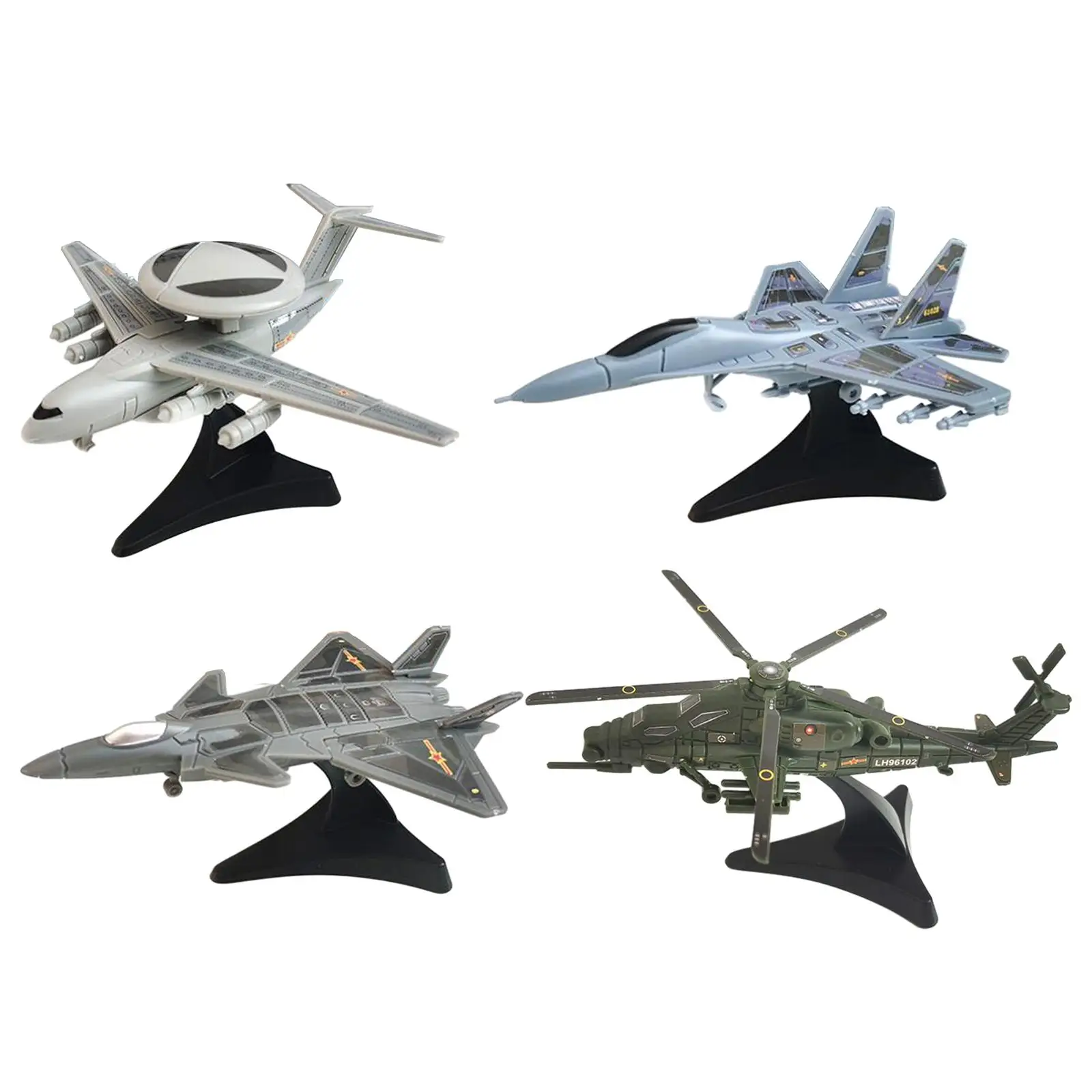 4 Pieces Miniature Airplane Toys DIY Assemble Tabletop Decor Plane Model Kits to Build for Boy Children Kids Girls Adults