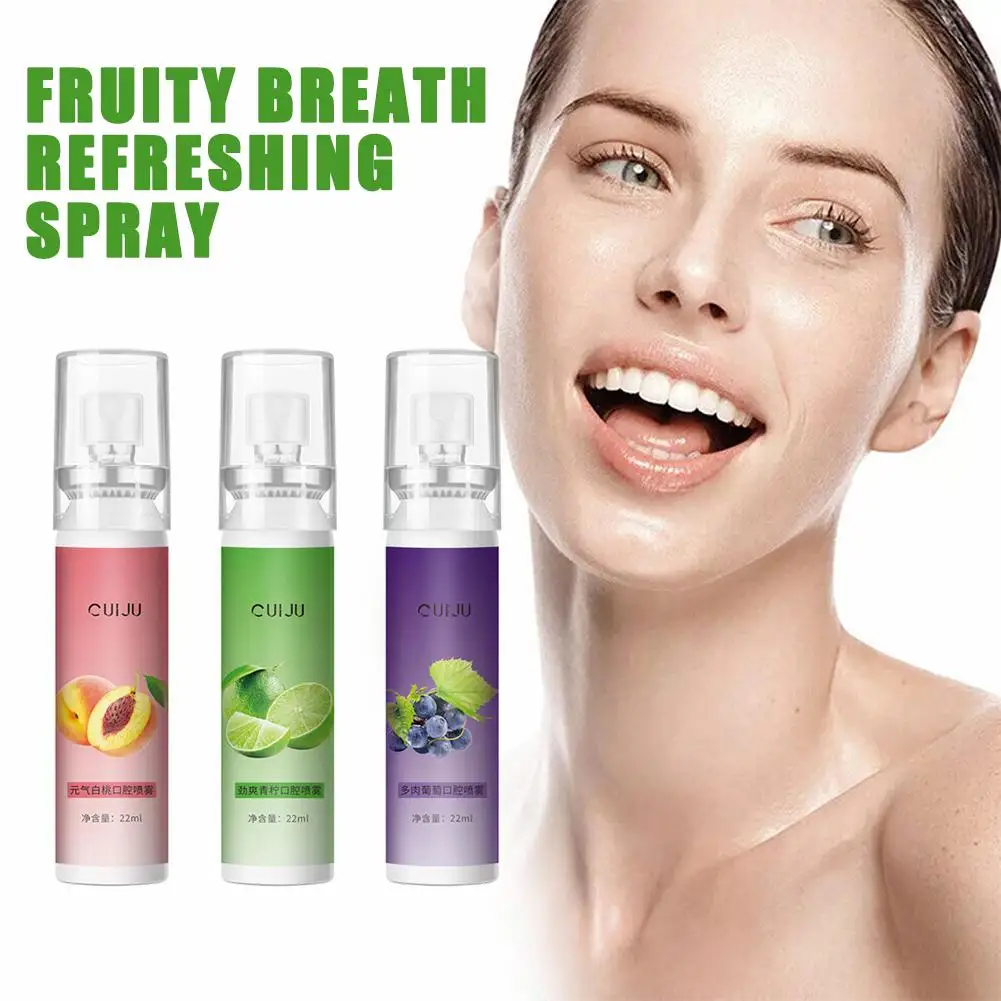 

22ML Breath Freshener Spray Peach Grape Flavor Artifact Male Portable Breath Female Mouth Cleaning Spray Spray Kissing T8S9