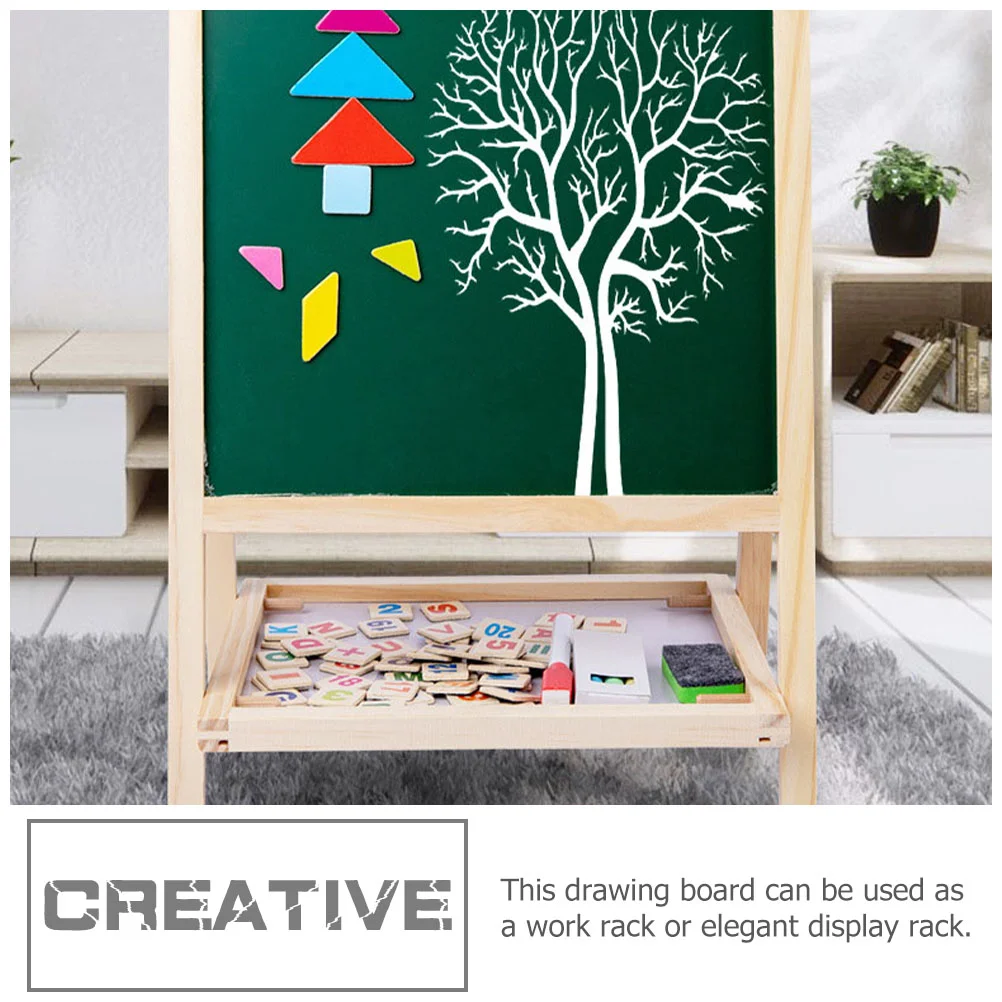 Folding Double Sided Message Magnetic Blackboard Kids Painting Flower Toy Children Wooden Toys Easel Writing images - 6