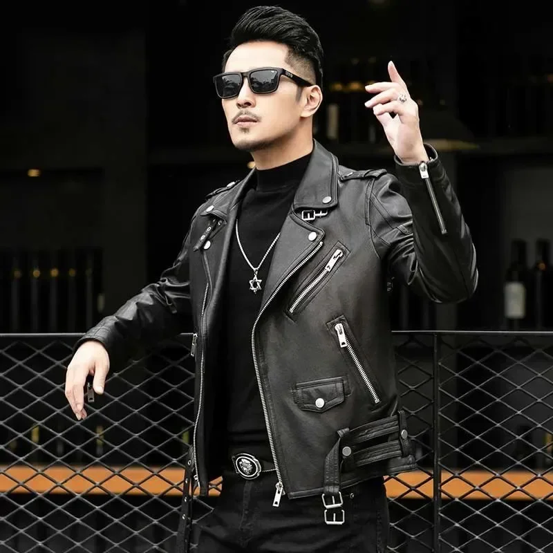 Zip Lapel Collar British Black White Punk Rock Leather