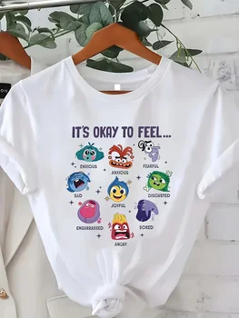Women's Plus Size Casual Printed Short Sleeve T-Shirt with Emotions Graphic Polyester & Elastane Blend 1