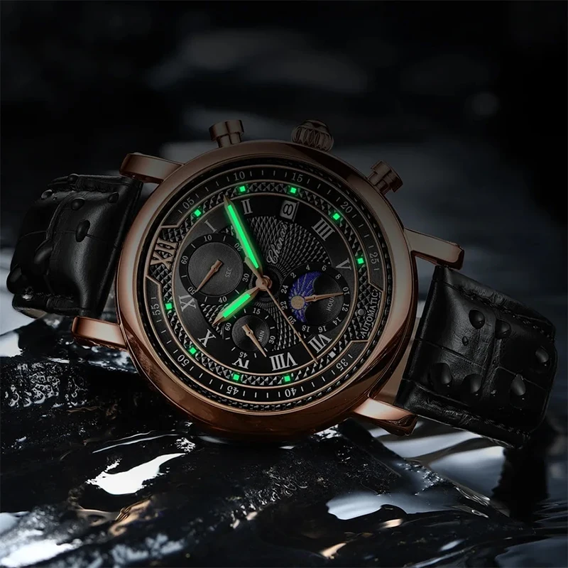 CHENXI Luxury Men Quartz Watch Sports Waterproof Chronograph Luminous Date Men’s Wrist Watch Business Leather Watches Clock