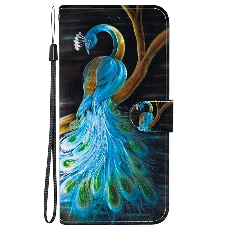 Elegant Flip Wallet Leather Case with Magnetic Stand and Cute Pattern Design