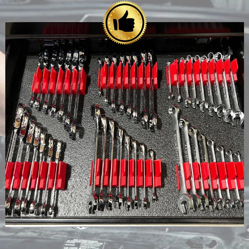 Wrench Organizer Rack Set Wrench Rack Holder 23-46PCS Capacity Multifunctional Compact ABS Magnetic Modular Wrench Organizer