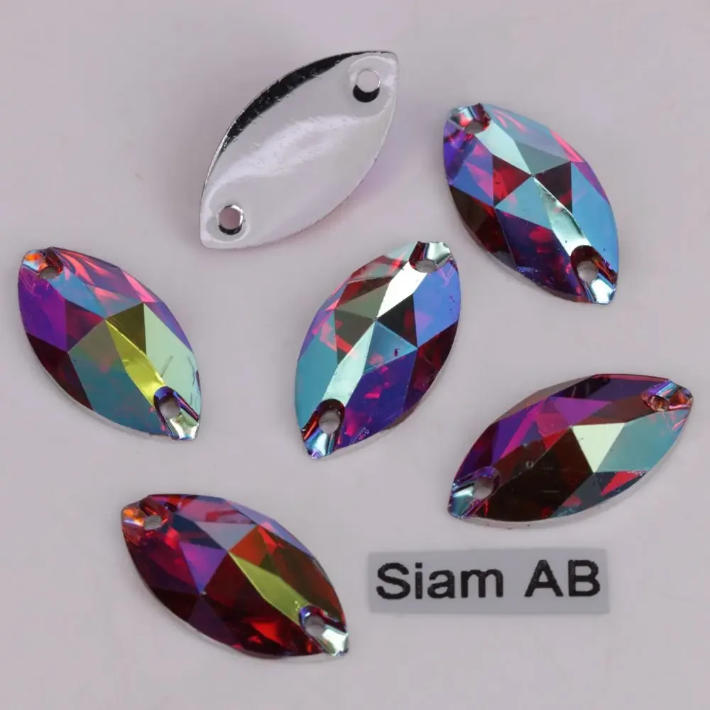 AB 마퀴즈 플랫 백 송진, 돌 위에 바느질, 좋은 품질, 6x12, 7x15, 9x18, 11x24, 17x32mm 색상