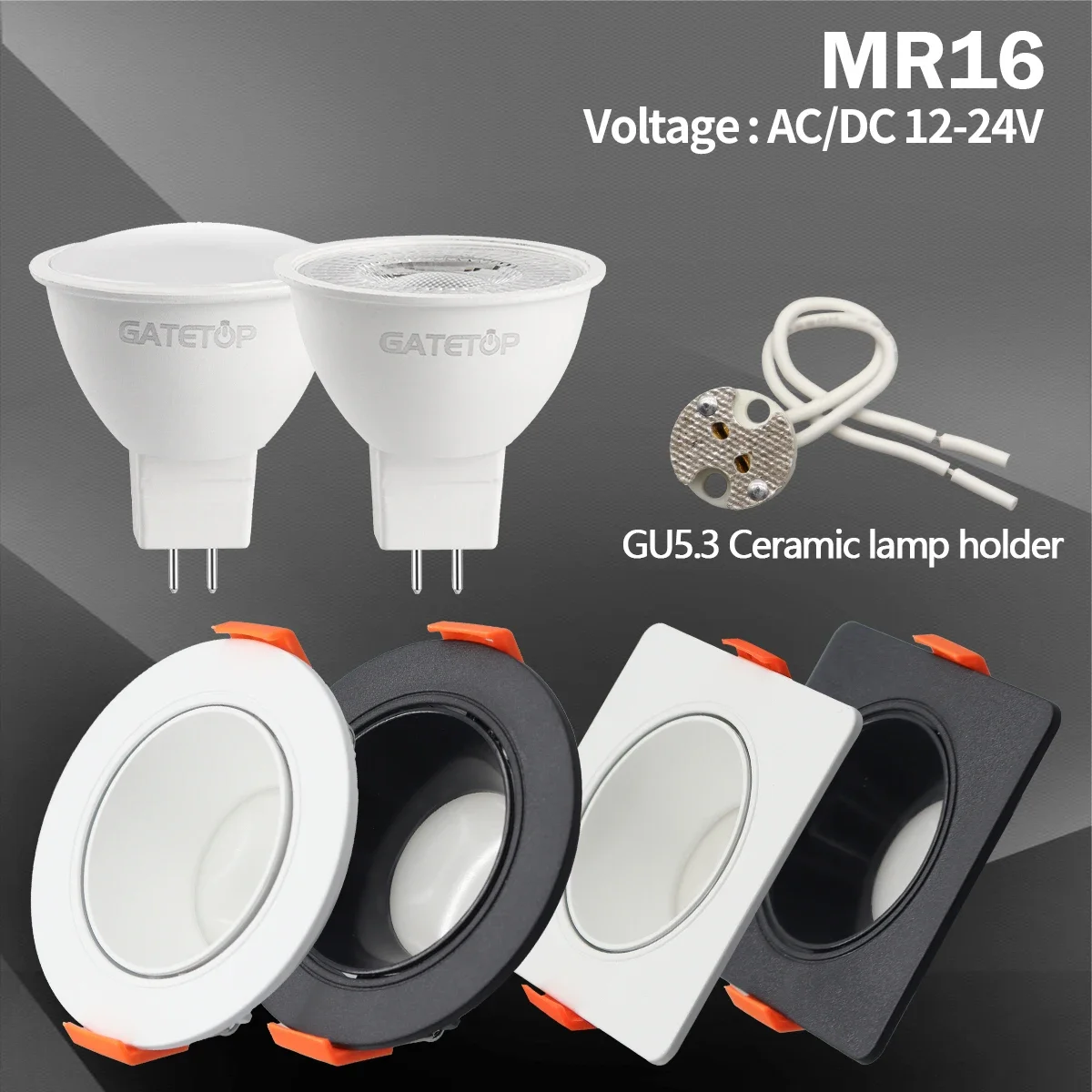 1-10pcs Energy Saving 3W LED Downlight MR16 12V 24V Ceiling Spotlight Warm light Angle Adjustable Rotating Indoor Lighting