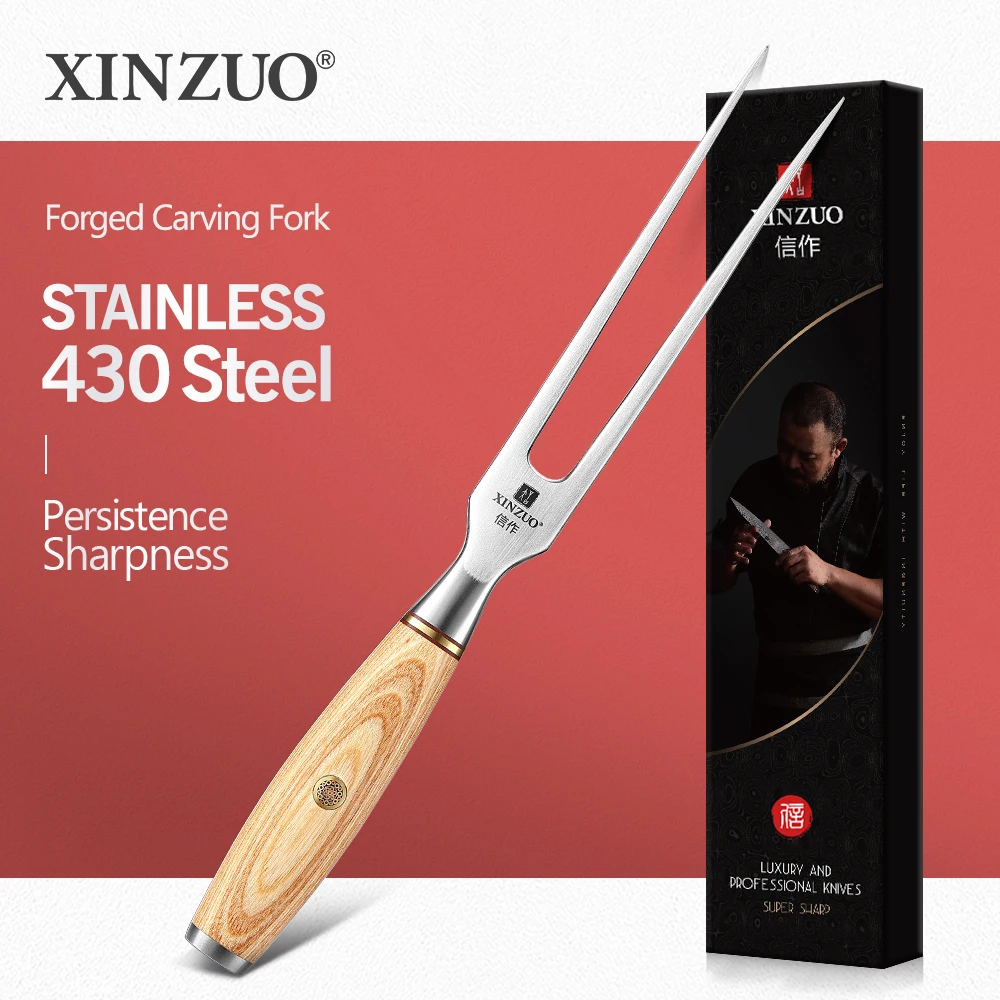 Xinzuo Carving Fork 430 Stainless Steel Barbecue Fork Carving
