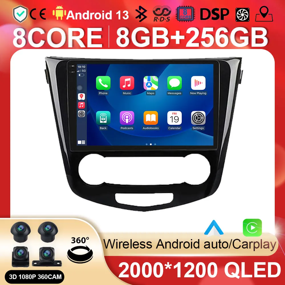 

Автомагнитола на Android, мультимедийный видеоплеер, навигация для Nissan X-Trail xtrail, X-Trail 3 T32 2013-2022, 2din, 2 din, DVD