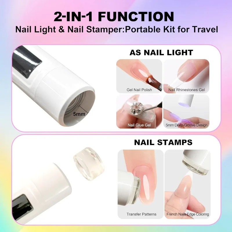 새로운 미니 네일 드라이어 스탠드 UV 램프 네일아트용 탈부착 가능 전문가용 네일 UV LED 램프 디스플레이 포함 충전식 휴대용 데스크 램프