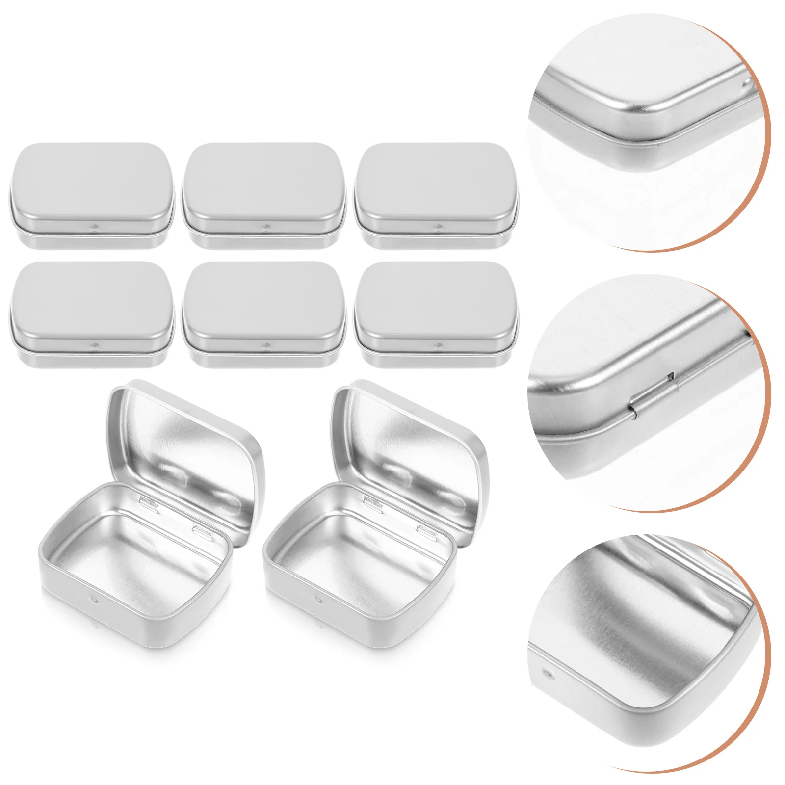 

Sewroro Small Metal Tin Box Empty Hinged Storage Box Rectangular Storage Tin Containers Organizer Watercolor Jewelry Pill Cookie
