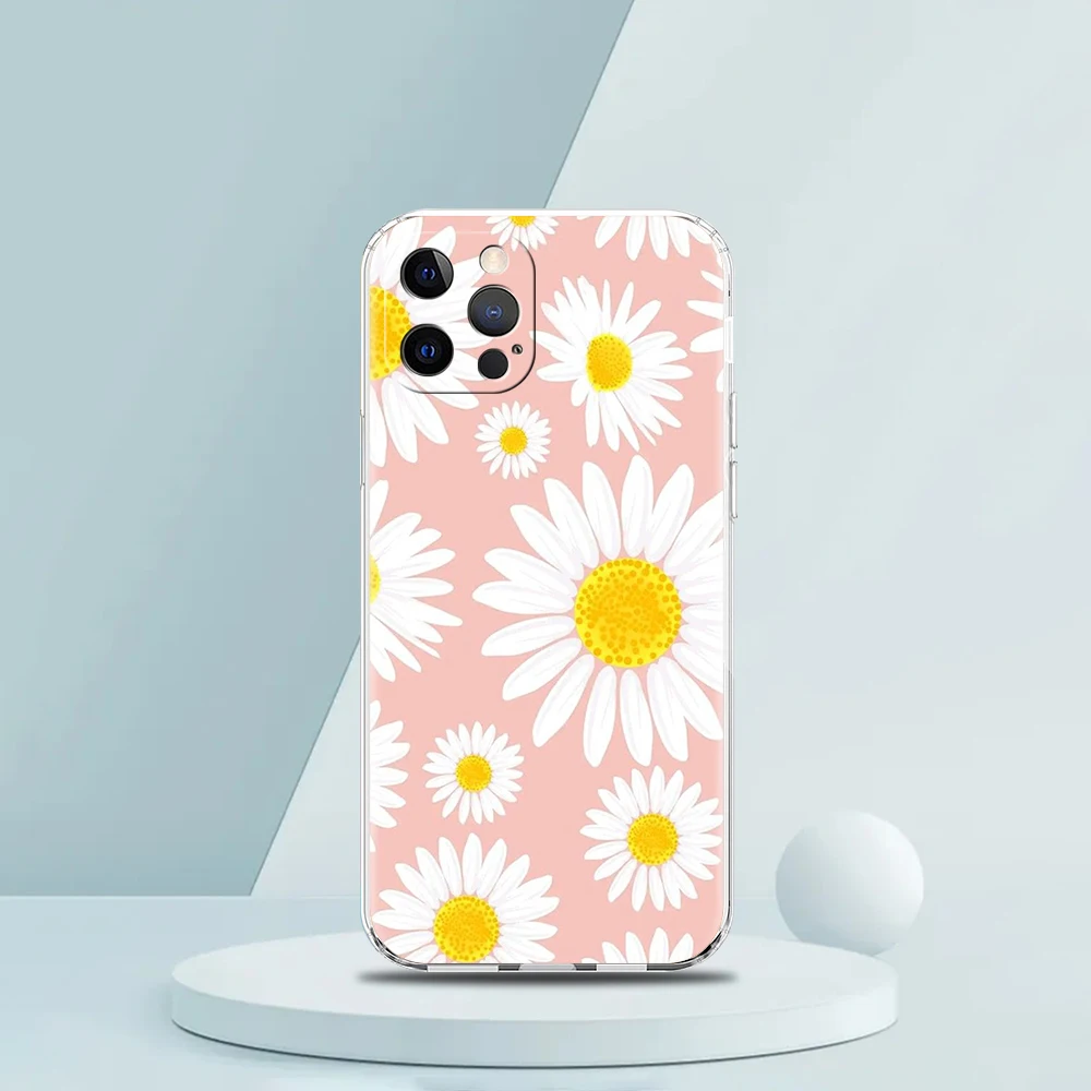 Fashion Fresh Little Daisy Flower Transparent Phone Case