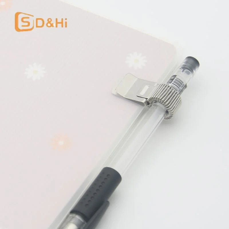 1/3/5Pcs 다기능 텔레스코픽 스프링 전기 도금 펜 클립 메모장 휴대용 스프링 펜 슬롯 고정 문구 액세서리