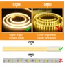220v Led Ribbon Adhesive High Brightness COB Led Strip for Room Waterproof Led Strip Flexible Ribbon for Outdoor Garden Lighting 3