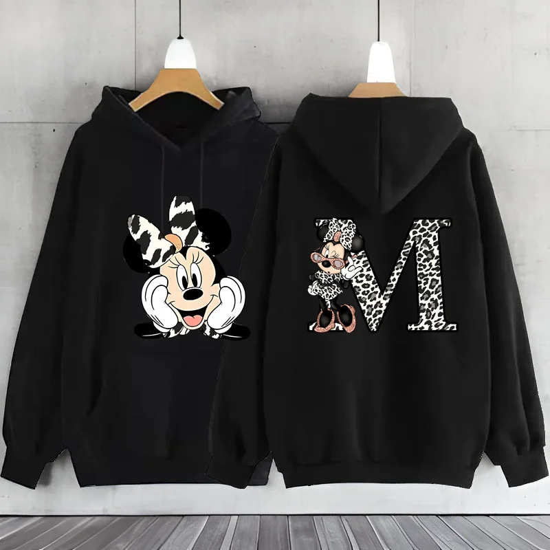 thumbnail image 1 of Sudadera con capucha para mujer, ropa con estampado de leopardo, Minnie Mouse, A-Z, 26 letras en inglés, Y2k, 1 of 5