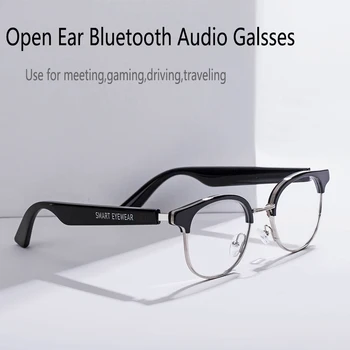 Meagtlva Bluetooth Smart Glasses,Audio Glasses with Speakers Music Glasses,Touch Voice Assistant,Compatible with IOS Android