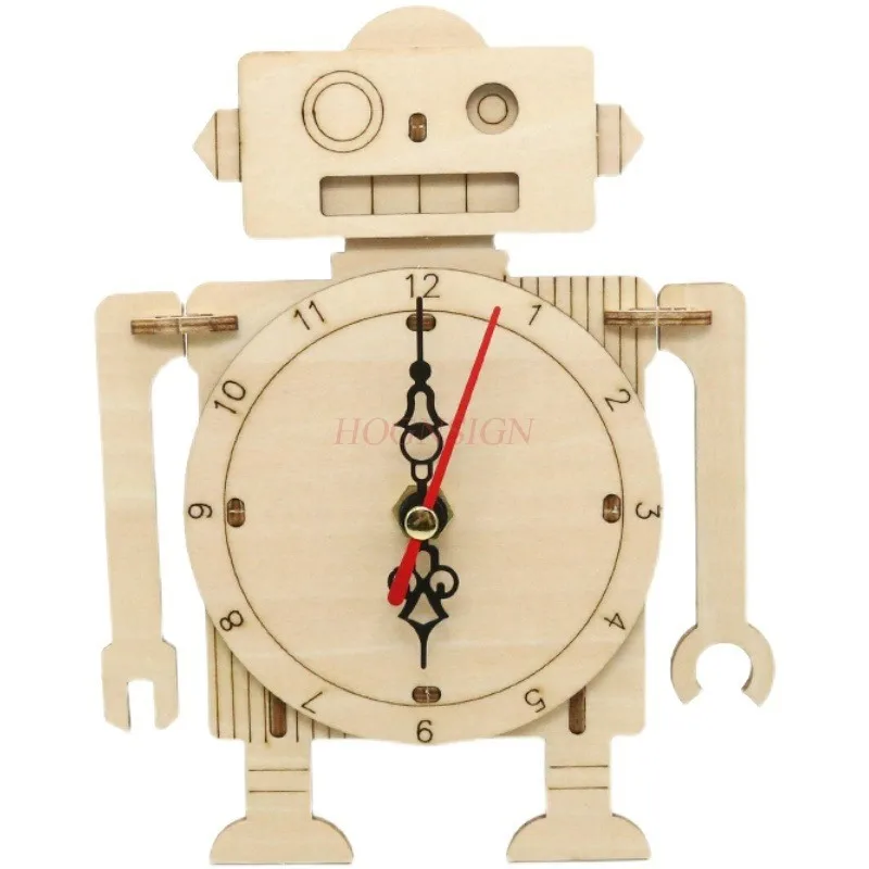 1세트 물리 과학 실험 로봇 모델 수제 DIY 시계 재료 제작 패키지 기술