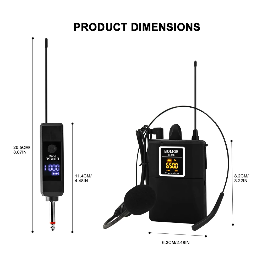 Wireless Lavalier Microphone With Headset Lavalier Beltpack Transmitter Receiver Collar Headset mic for audio mixer Recording