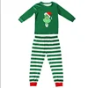 Xmas Matching Family Pajamas Elf Set 2025 Xmas Green Cotton Print Pjs Adult Child Clothing Outfit set Baby Jumpsuit+Dog Clothes 6