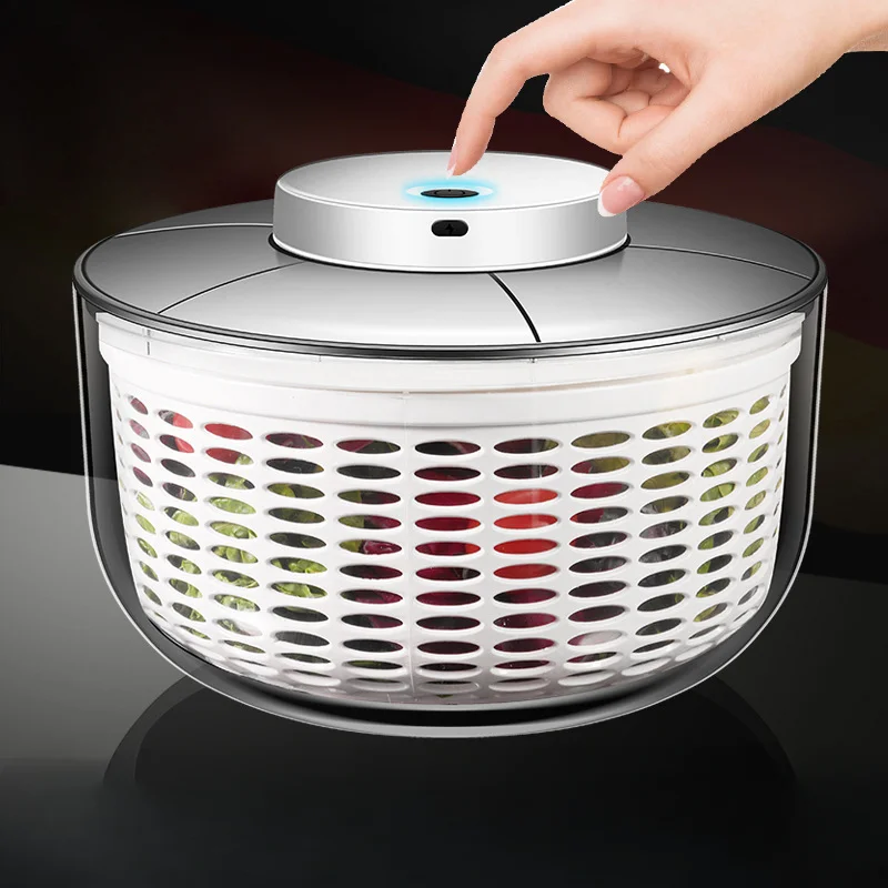 Automatic Electric Salad Spinner Food Strainers Salad Making Tool Multifunctional Vegetable Washer Vegetable Dryer Mixer vegetable dryer vegetable washer