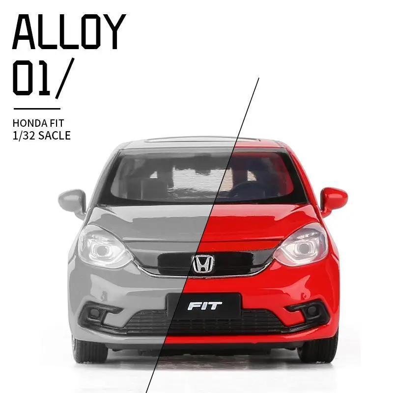 1/32 Honda FIT JAZZ SUV Sport Toy Car JKM Diecast Miniature Model Doors Openable Sound & Light Collection Gift For Boy Boys Kid 3