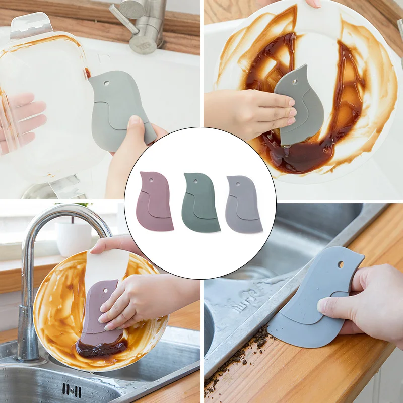 1Pcs Silicone Kitchen Scraper Cleaning Spatula for Food Residue Stains Pot Fry Pan Dish Oil Plate Clean Brush Baking Soft Blade for Silicone Kitchen Utensils Kitchen Utensils Silicone Spatula Baking Spatula