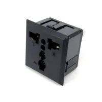 Prise de courant universelle encliquetable à montage sur panneau, prise noire et blanche, US, UK, EU, Euro, AU, 250V, 13A, 1 pièce 6