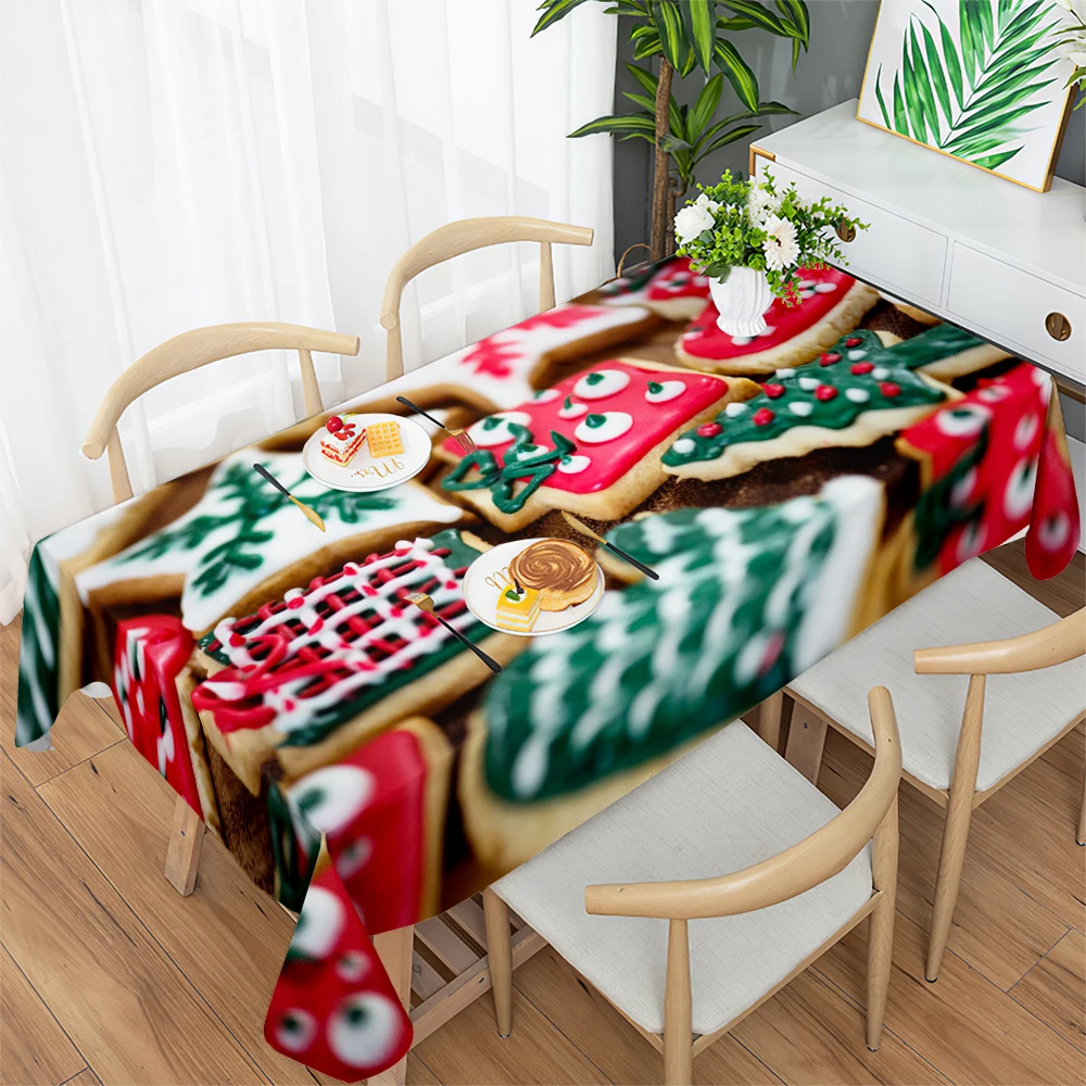 

2022 Christmas Creative Printed Tablecloths Christmas Eve New Year Home Decoration Tablecloths Wedding Decoration Mantel Navidad