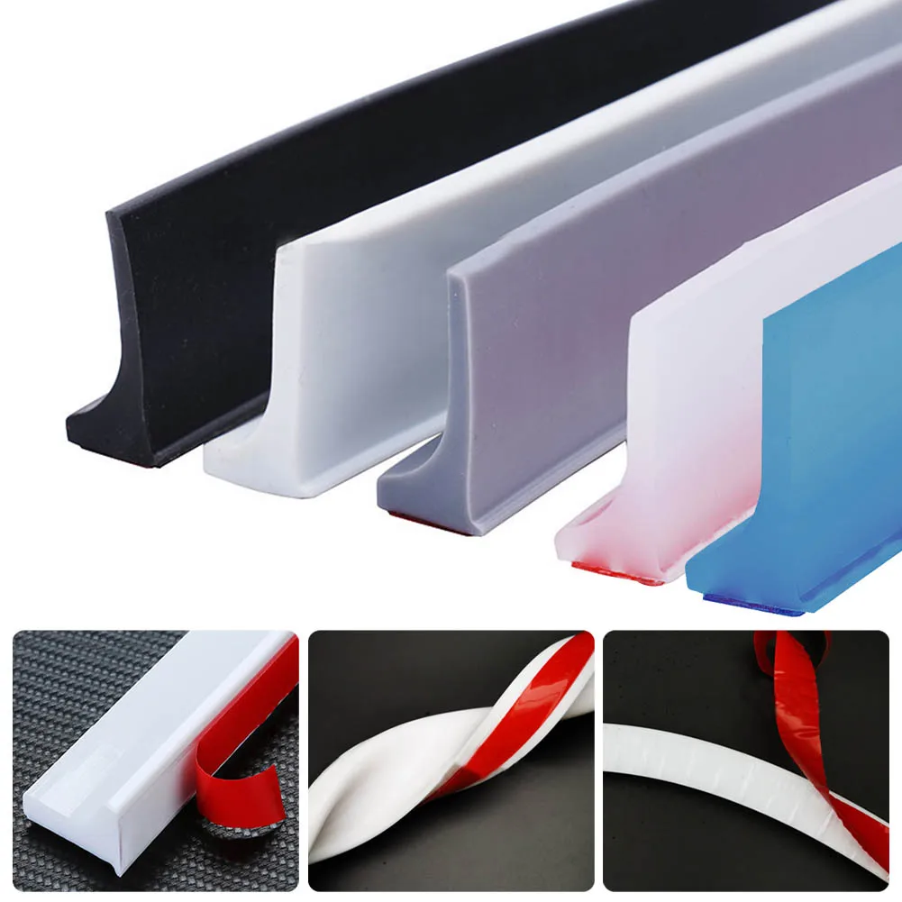 Bathroom Retention Water Barrier Strip Water Stopper Dry &Wet Separation Silicone Seal Strip Shower Threshold Shower Dam Barrier