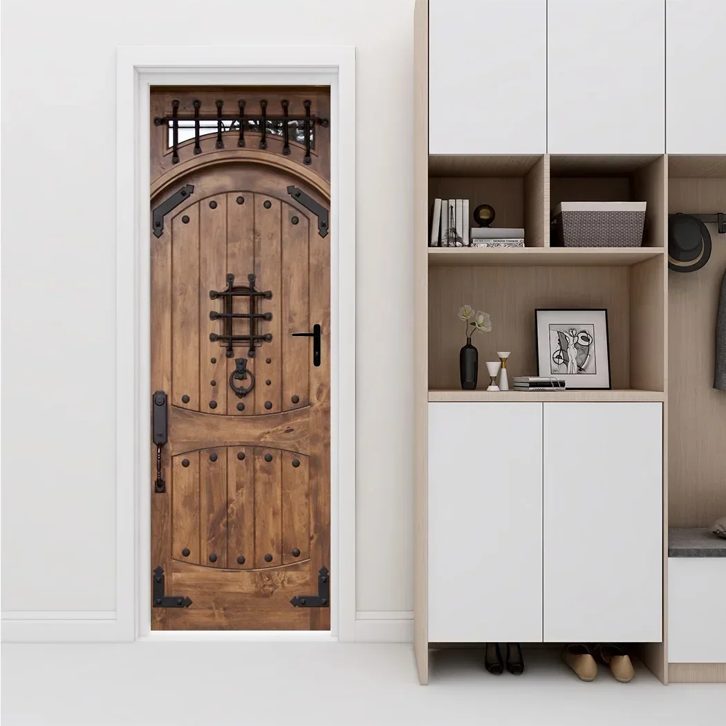 이동식 방수 침실 베란다 모조 아목시실린 유리 문짝 목재 스티커