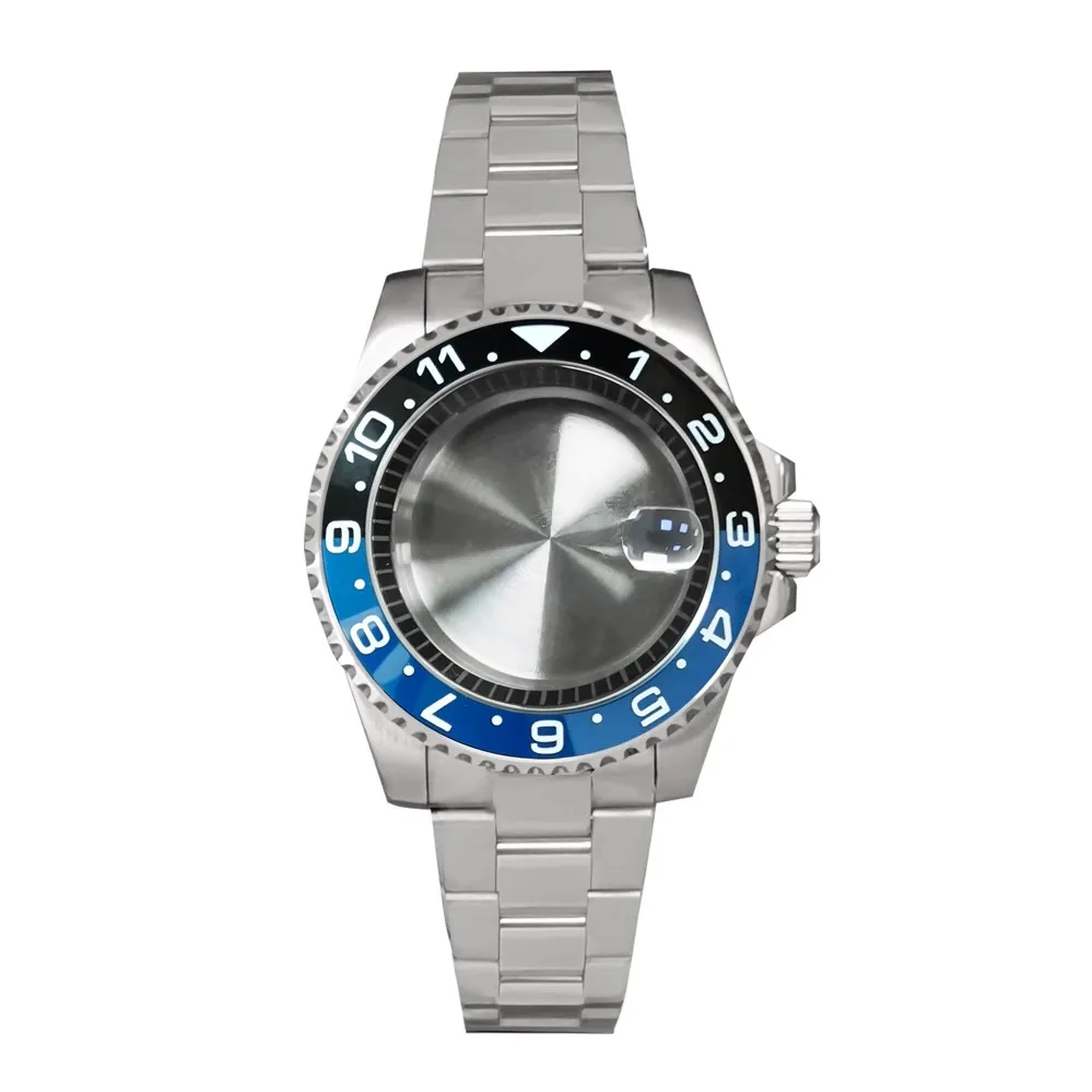 

40mm nh35 Case And Bracelet 316L Stainless Steel For NH36/4R/7S Movement Sapphire Mirror Waterproof Watch Accessories BK09-23
