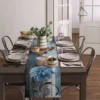 Dahlia Oil Painting Blue Table Runner Decoration Home Decor Dinner Table Decoration Table Decor 5