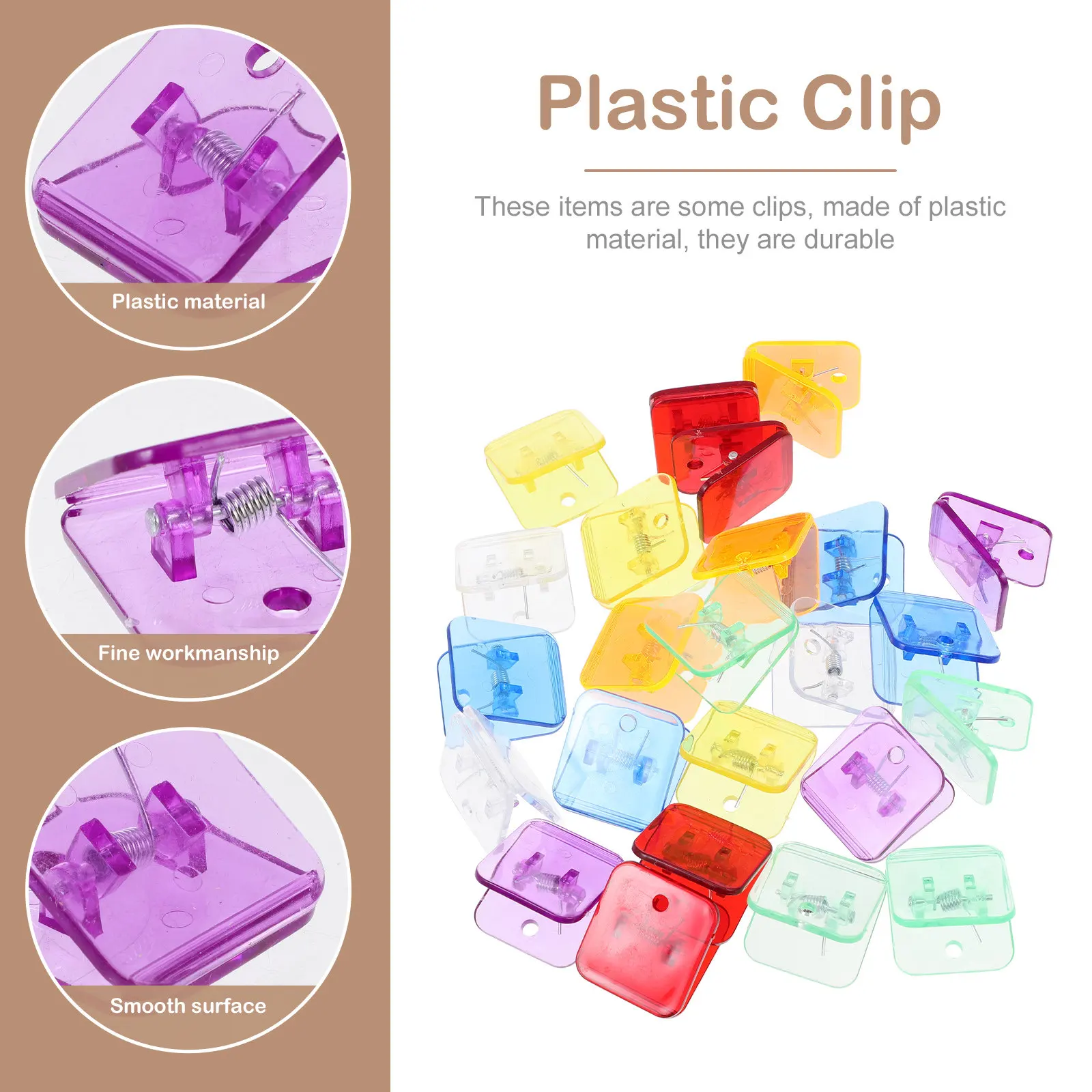 24pcs 다기능 종이 클립 사무실 홈 학교용 플라스틱 클램프 부드러운 파일 주최자 문구 용품
