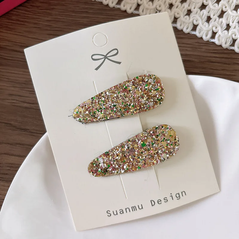 Simple Sequins Children's Water Drop Bangs Bb Clip Girl Side Broken Hair Clip Headwear Girls Kids Hair Accessories