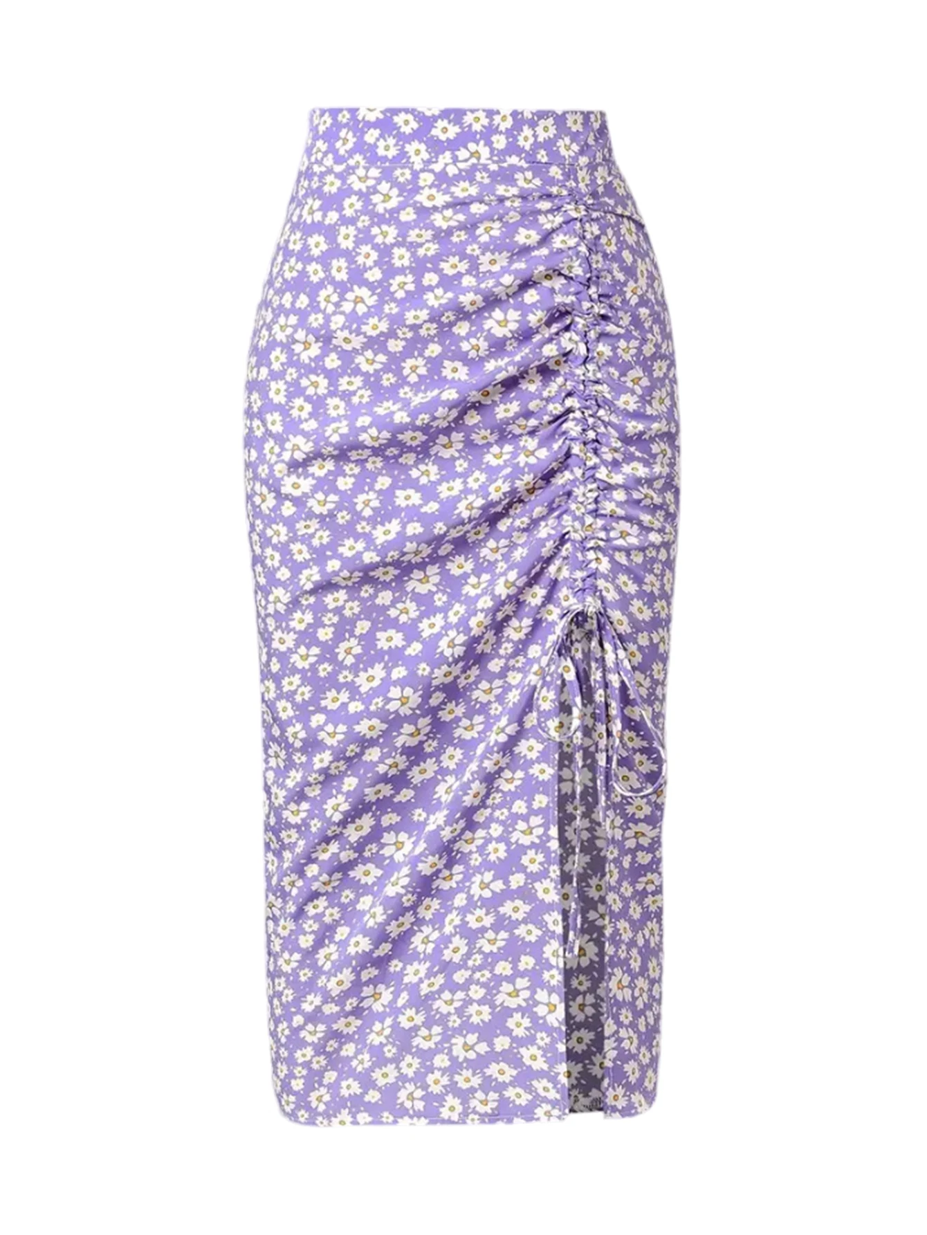 

Летняя женская юбка с высокой талией, Женская длинная юбка, элегантные юбки с цветочным принтом, женская повседневная одежда