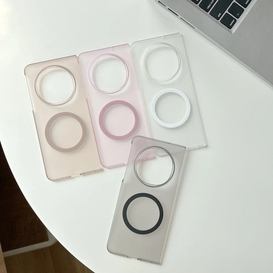 Ultra Thin Matte Magnetic Phone Case with Frosted Clear Hard Back Cover
