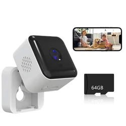 4K 8MP Smart WiFi Security Camera with Night Vision and Motion Detection - White 64GB card