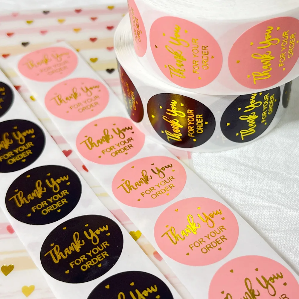 Description Picture 2 of item50/500pcs Round Thank-You Gilding Powder Sealed Sticker Gift Store Holiday Party Decoration Label Scrapbook Stationery Sticker