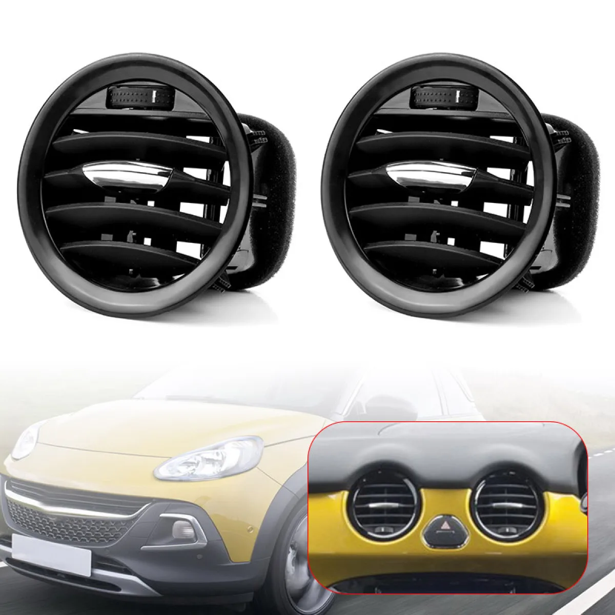 Griglia Di Ventilazione Cromata Per Opel Corsa D E Adam – Bocchetta Aria Condizionata, Sostituisce 2201099, 13417363, 13365420