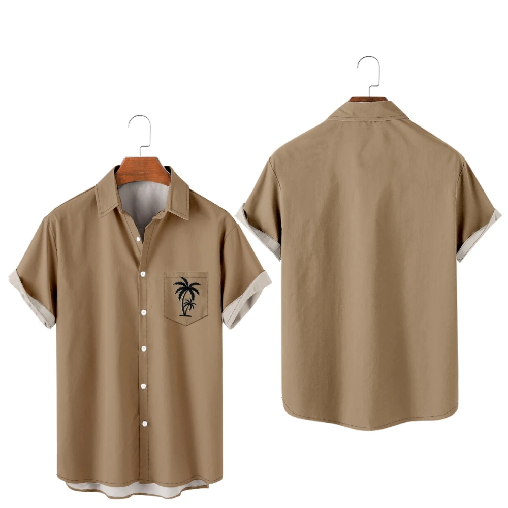Halloween Shirts for Men Pumpkin And Ghost Patchwork Design Shirts Short Sleeve Summer Beach Vacation Tops Breathable
