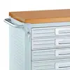 UltraHD Heavy Duty Rolling Cabinet Workbench with Solid Wood Top Industrial Strength Storage Garage Workshop Organizer 77" x 20" 2