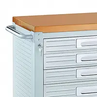 UltraHD Heavy Duty Rolling Cabinet Workbench with Solid Wood Top Industrial Strength Storage Garage Workshop Organizer 77" x 20" 2