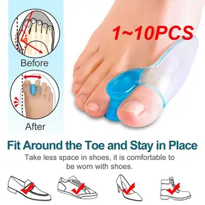 1~10PCS Toe Separator Bone Corrector Straightener Silicone Gel Fingers Protector Bunion Adjuster Feet Massager Feet