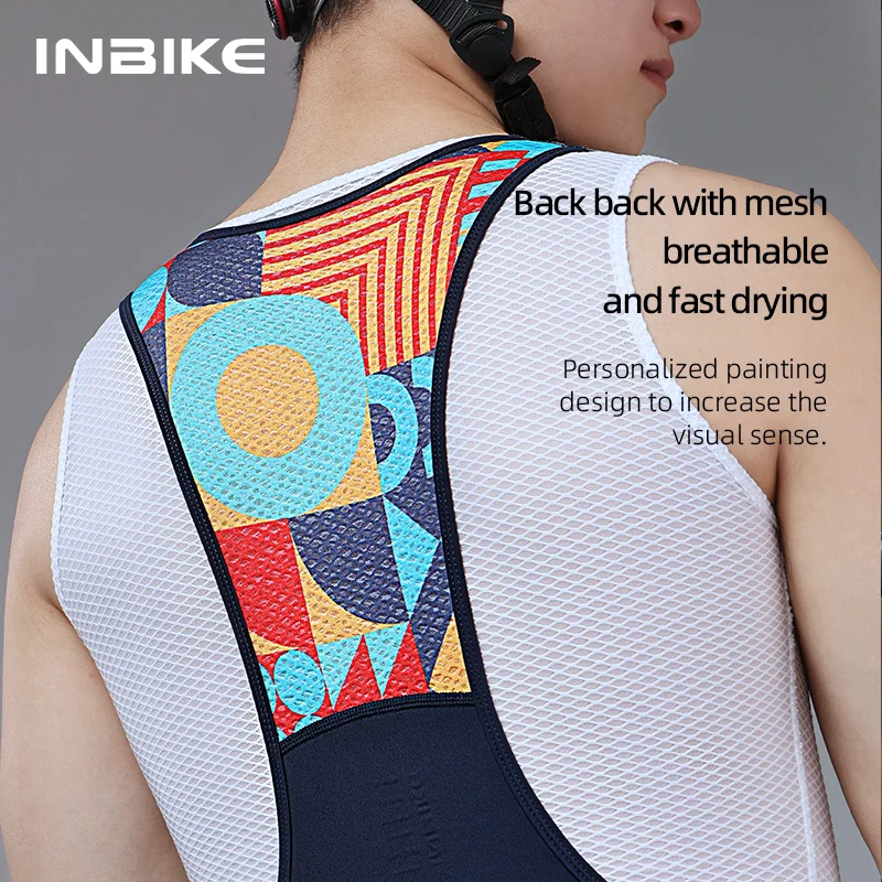 INBIKE メンズ MTB サイクリングビブショーツ自転車乗馬パンツ男